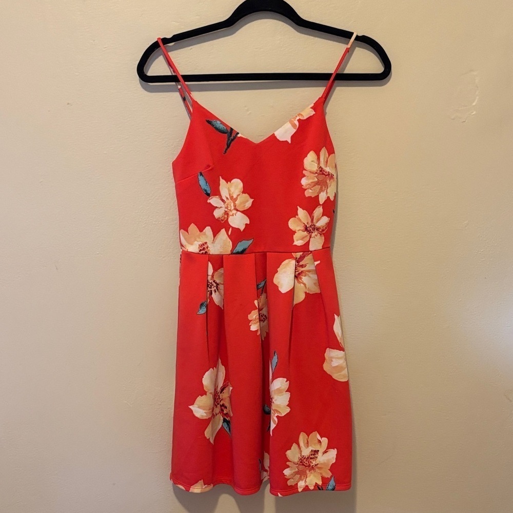 Monteau Red Floral Dress